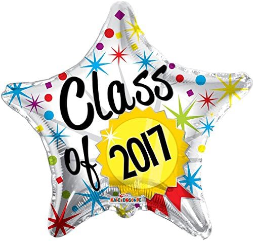 18" Class Of 2017 Star Shape Foil Helium Balloon 5 Pack