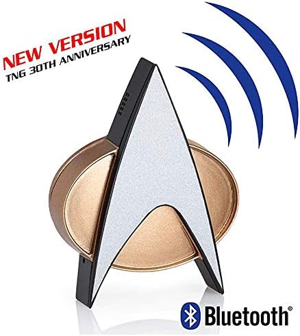Star Trek Next Generation Bluetooth Communicator Badge Tng Bluetooth Combadge With Chirp Sound Effects Microphone & Speaker Star Trek Memorabilia Gifts Collectibles Gadgets & Toys For Startrek