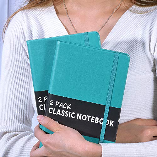 2 Pack Notebooks/Journals - Premium Thick Paper Faux Leather Writing Classic Ruled Notebook, Hard Cover, Large, Lined (5.4 x 8.3) - Thumbnail 4
