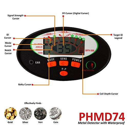 Pyle-Pro-Pinpointer-Metal-Detector-Handheld-Metal-Detector-W-High-Sensitivity-Built-in-Speaker-Comfortable-Arm-Support-5-Detection-Modes-Find-Gold-Silver-Iron-Coins-Jewelry-PHMD74