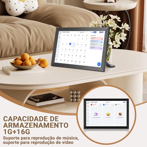 10.1 Polegadas Calendário Digital Inteligente E Gráfico Tarefas, Planner, Porta Retrato Digital, Para Agendamento Familiar, Tela Sensível Ao Toque Hd Interativa, 110-220V