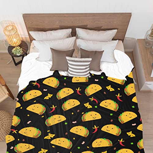 Atthadassi Cute Taco Tuesday Party Blanket Super Soft Flannel Blankets for Bed Sofa Living Room Bed Throw for Boy Girls Kids Children Multicolor 30\