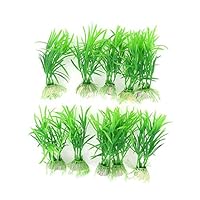 Saim Aquarium Landscaping Ornament Artificial Grass Aquatic Plant Green 10 Pcs