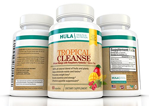 Tropical Cleanse - African Mango, Raspberry Ketones, Green Tea - 60 Veg Capsules - 30 Day Supply - Colon Cleanse - Flushes Waste and Toxins - Promotes Higher Metabolism - Weight Loss - Diet - Natural Tropical Cleanse - African Mango, Raspberry Ketones, Green Tea - 60 Veg Capsules - 30 Day Supply - Colon Cleanse - Flushes Waste and Toxins - Promotes Higher Metabolism - Weight Loss - Diet - Natural