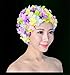 SUNSCSC Handicrafts Handmade Color Flowers Vintage Swim Cap