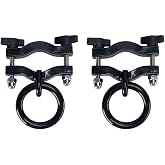Schneiders Easy-Up Portable Stall Front Bar Tie Ring for Horses | Adjustable Fit | 50 lb Capacity | Works with Round and Square Tubing | Easy Installation | Set of 2 | Color Black