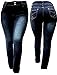 Jack David Women's Plus Size Stretch Black/Blue mid Rise Denim Jeans Pants Skinny Leg