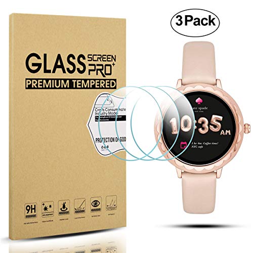 Diruite 3-Pack for Kate Spade Smartwatch Scallop Tempered Glass Screen Protector [Anti-Scratch] [Perfectly Fit] [Optimized version] - Permanent Warranty Replacement