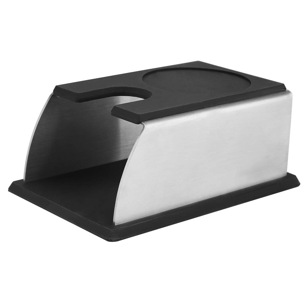 TOPINCN Coffee Tamper Base Damper Base Stainless Steel Durable Handle Coffee Powder Seat Cushion Stand Rack Anti-Rust Black