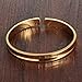 Stainless Steel 18K Gold Tone C Style Smooth Groove Open Bracelet Bangle Cuff for Women L6.49