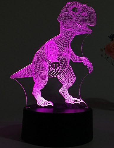 Lightingsky 3D Lamp 7 Colors Touch Control Night Light USB Desk Table Lighting (Dinosaur)