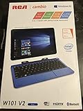 RCA 10.1 CAMBIO W101 V2, Windows 10, 2 in1 Tablet PC W/ Detachable Keyboard, Blue Color.