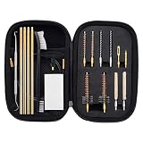 Raiseek .223 Caliber Rifle Gun Cleaning Kit with Bore Chamber Brushes Cleaning Pick Kit, Brass Cleaning Rod Nylon Brushes in Zippered Organizer Compact Case