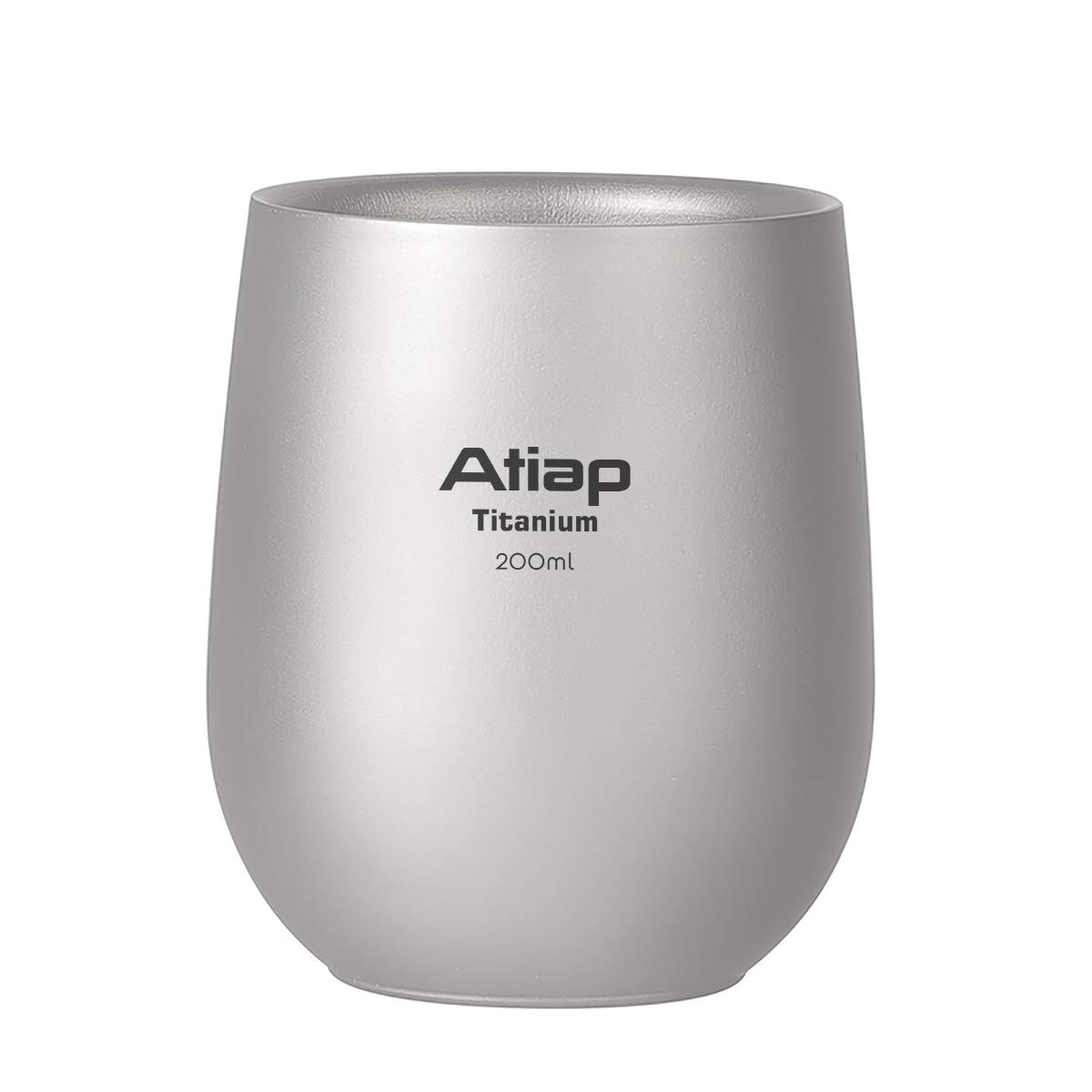 ATiAP Camping Mug Pot Cup, Titanium Water Tea Coffee Cup, Double Wall and Carry Bag Design, Suitable for Outdoor Camping Hiking Picnic (200ml)