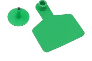 JUNNIU 100 PCS Cattle Cows Ear Tags Blank Identification TPU Precision Tags for Livestock Goats Sheep Calf Pigs Animal (Green)