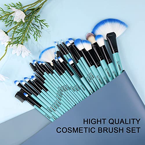 Make up Brushes, VANDER Professional 32pcs Makeup Brush Set, Makeup Brushes Set Foundation Blending Cosmetic Brush Set Kit,Blue