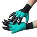 Garden Genie Gloves,TERKLE Garden Gloves with Left & Right Hand Fingertips ABS Plastic Claws for Pruning, Digging & Planting, One Pair
