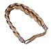 TY.HERMENLISA Chunky Synthetic Hair Braided Headband Classic Wide Plaited Braids Elastic Stretch 3 strands Hairpiece Women Beauty Accessory, 50g, Caramel Blonde