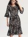 ANNA&CHRIS Women Boho Floral Ruffle Sleeve Casual Swing Vintage Loose Midi Dress