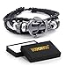 BodyJ4You Leather Bracelet Vintage Anchor Charm Bangle Fit 7-9 Inch Black Rope in a Gift Box