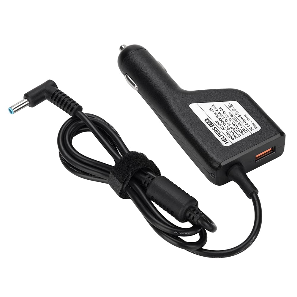 19.5V HP Charger, Helpers Lab Car Adapter Charger for HP Stream 11 13 14; HP Pavilion 11 13 15; HP Split 13 X2; HP Elitebook Folio 1040 G1, 719309-003 721092-001 741727-001 740015-001 45W 65W 90W