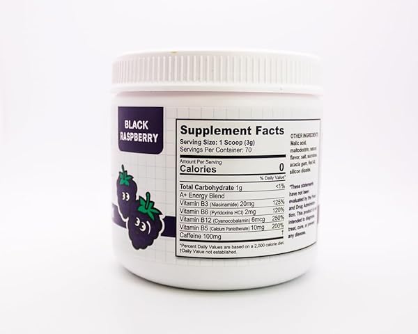 TEACHER POWER (THE ORIGINAL) IN BLACK RASPBERRY SUGAR FREE ENERGY DRINK 70/SERVINGS PER JAR 100MG CAFFEINE WITH B VITAMINS