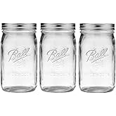 Ball Mason Jar-32 oz. Clear Glass Ball Wide Mouth - Set of 3
