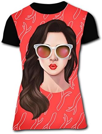LLCOWTY Dope Girl Woman Sleeve Casual T Shirt Summer 3D Print Short Girlfriend Blouse Tops L