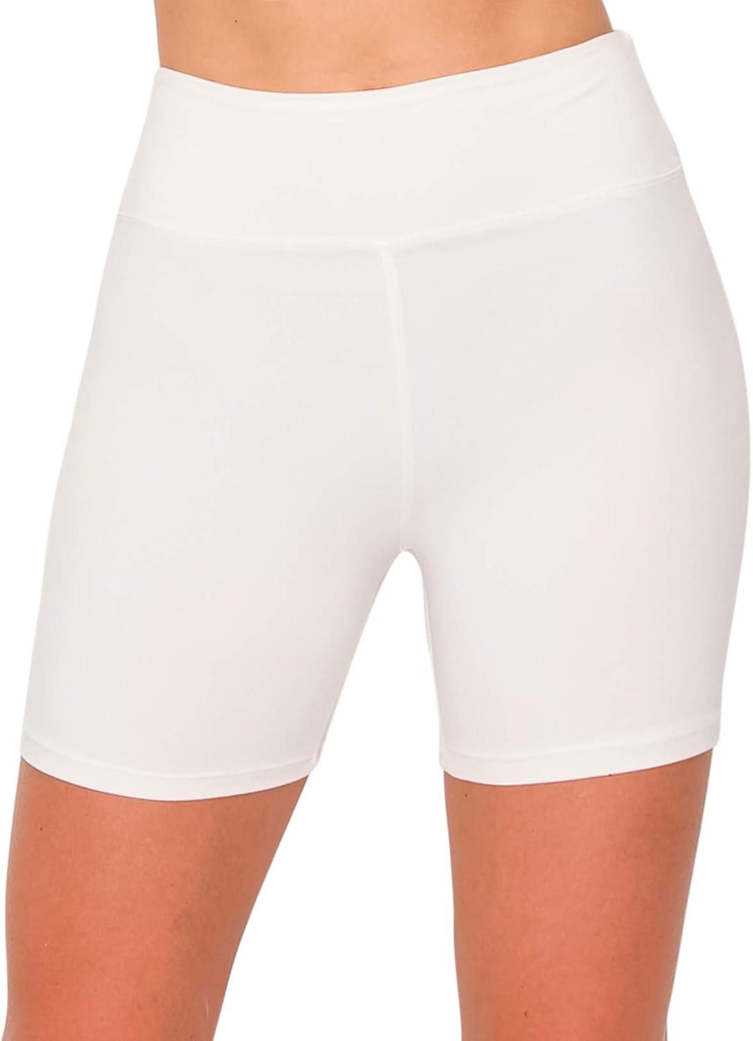 high waisted white bike shorts