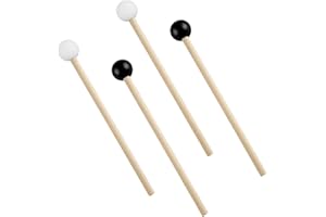 RUIFUU 4 Pcs Tongue Drum Mallets, Xylophone Mallet, Glockenspiel Mallets, 6 inch Rubber Percussion Mallet, Children's Rubber Drumsticks, Wooden Percussion Sticks