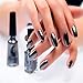 Nail Polish,SMYTShop Mirror Nail Polish Plating Paste Metallic Lacquer 6ml 6 Colors (Black)