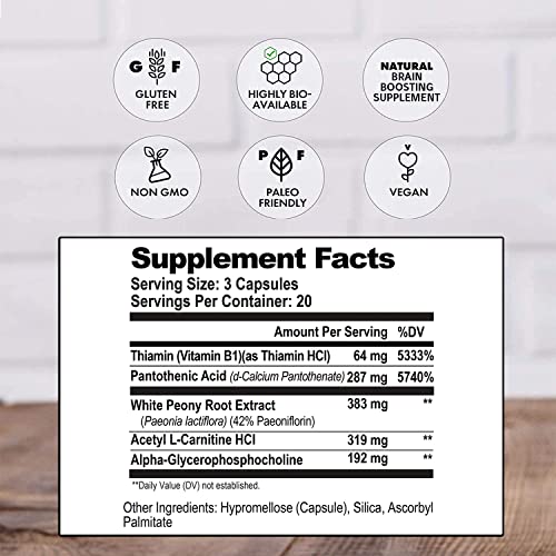 NATURAL STACKS Acetylcholine Brain Food with Alpha GPC Choline Helps