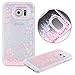 Samsung Galaxy S7 Edge case,Crosstree Liquid, Appmax Cool Quicksand Moving Stars Bling Glitter Floating Dynamic Flowing Case Liquid Cover for galaxy s7 edge. (Heart Pink)