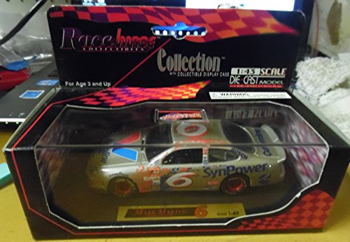 Nascar 1:43 Die-cast Model Mark Martin #6 Valvoline Synpower Ford Taurus with Collectible Display Case