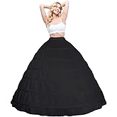 Women Crinoline Petticoat A-line 6 Hoop Skirt Slips Long Underskirt for Wedding Bridal Dress Ball Gown