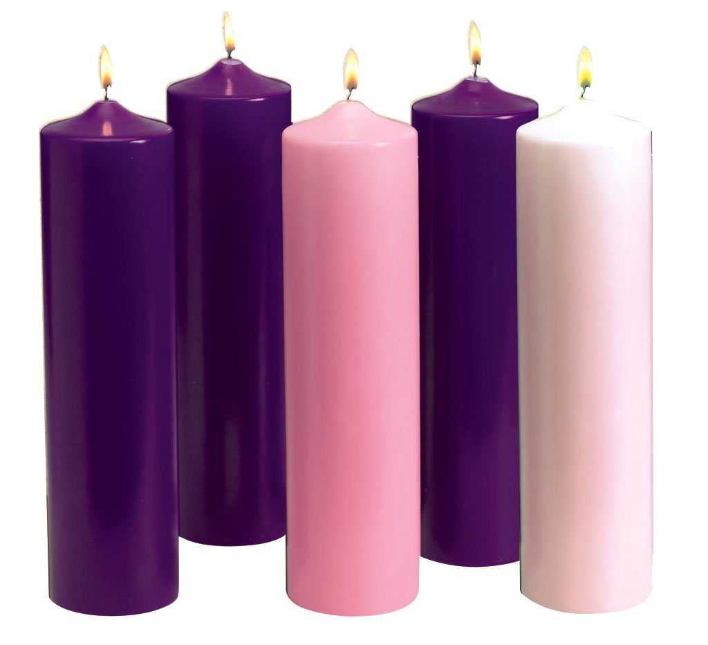 2" x 7" Christmas Advent Candles - Set of 5 Candles