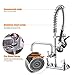 Commercial Sink Faucet with Sprayer for Kitchen : MSTJRY 25'' Height 8'' Center 12'' Spout Wall Mount Sink Faucet with Pre Rinse Sprayer - Brass Constructed Polished Chrome for 1/2/3 Compartment Sink