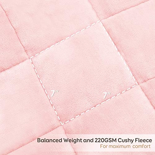 Coolplus Fleece Weighted Blanket 15 lbs, Soft Sherpa and Fuzzy Dual