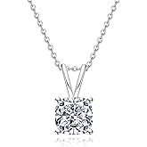 AnuClub Moissanite Pendant Necklace 2/3/4/5CT D Color VVS1 925 Sterling Silver Everyday Wear Necklace for Women Wife Her with Certificate, 40+2+3 Adjustable Chain