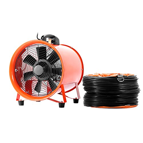 OrangeA Utility Blower 12 Inch 0.7HP 2295 CFM 3300 RPM Portable Ventilator High Velocity Utility Blower Fan Multifunctional Ventilator Fume Extractor with 5M Duct Hose( 12 Inch Fan with Hose)