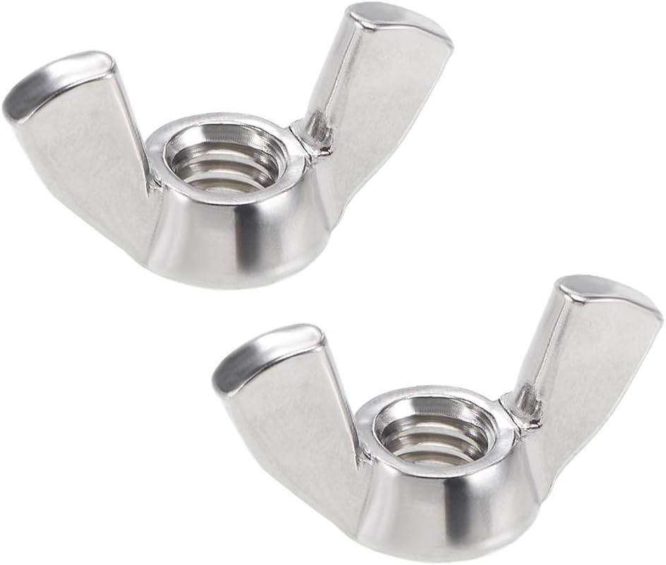 sourcing map #5/16"-18 Wing Nuts 304 Stainless Steel Shutters Butterfly Nut Hand Twist Tighten Fasteners Parts 2pcs