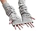 Bellady Womens Lady's Winter Knit Fingerless Arm Warmers Gloves, One Size Grey