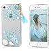 iPhone 7, iPhone 8 Case, Beach Starfish Shower Seashell Transparent Clear Soft Flexible Gel Silicone TPU Bumper Slim Fit Shockproof Protective Cover for iPhone 7, iPhone 8, Blue