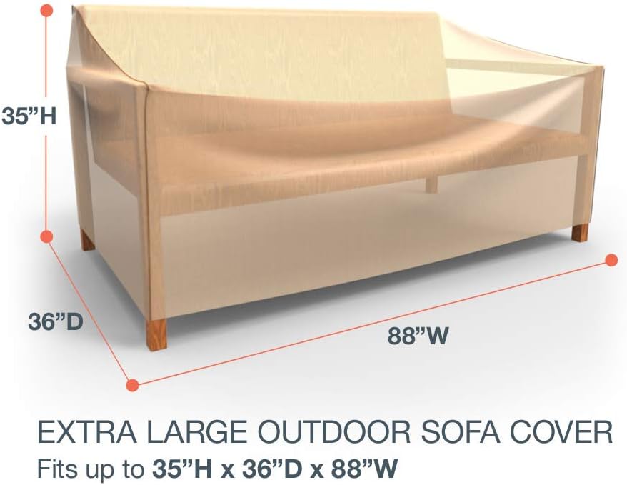 Amazon Com Budge P3w05tnnw1 Sedona Patio Sofa Cover Waterproof Durable Xl Tan Garden Outdoor