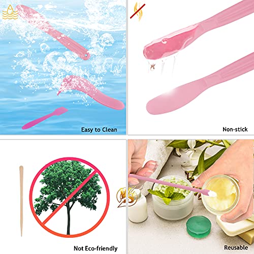 TCJJ 16PCS Silicone Wax Spatulas for Beauty Reusable Wax Sticks Hair