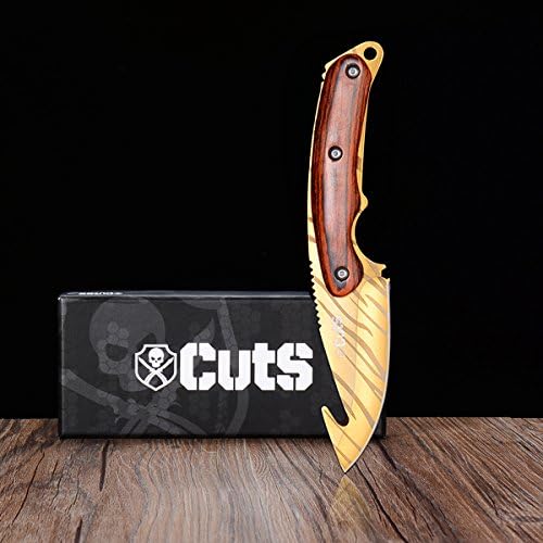 CutS Gut Knife Fixed Blade Tactical Hunting Hook Knife Dull For CS Classic Collection (Tiger Tooth)