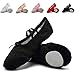 CIOR Ballet Slippers For Girls Classic Split-Sole Canvas Dance Gymnastics Yoga Shoes Flats(Toddler/Little Kid/Big Kid),VTW01,Black,28