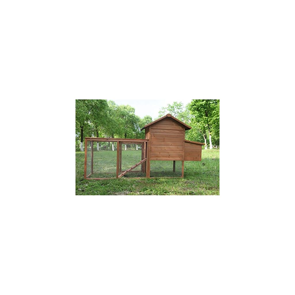 ECOLINEAR Outdoor 80'' Wooden Chicken Coop Nest Box Hen House Poultry