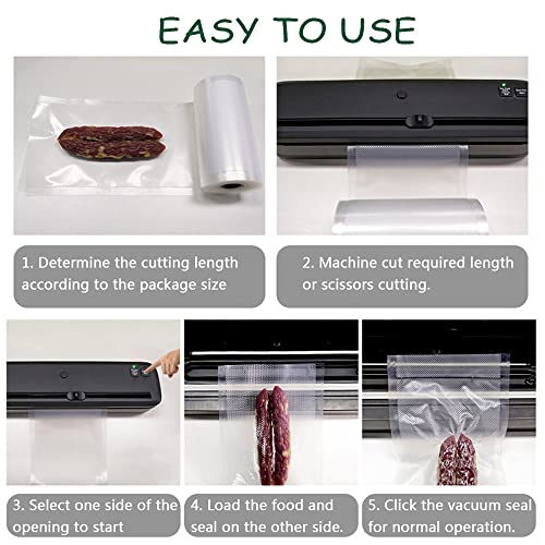Vacuum Sealer Bags, GECHSAN Food Storage Vacuum Plastic Bags, 5 Pack