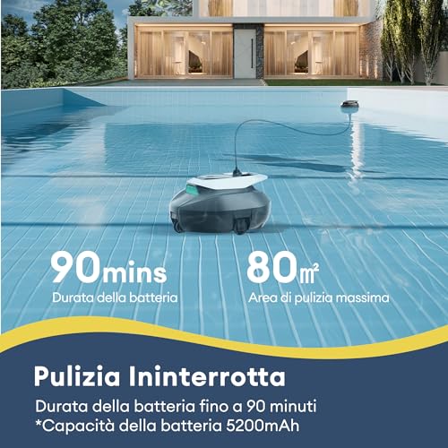 Ultenic Pooleco P10S Wireless Pool Robots, 3 Motors, Remote Control and App, 90 min Autonomy, Automatic Parking for Above Ground and Inground Pools